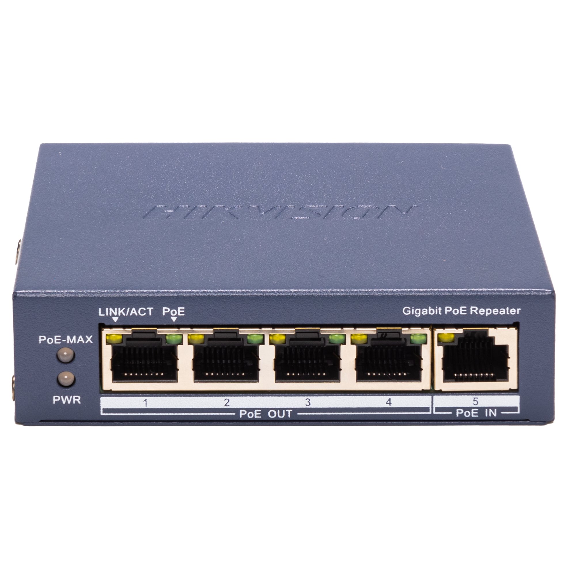 DS-3E0505P-E/R(O-STD) — Hikvision Gigabit PoE-Repeater mit 60 W Gesamtbudget