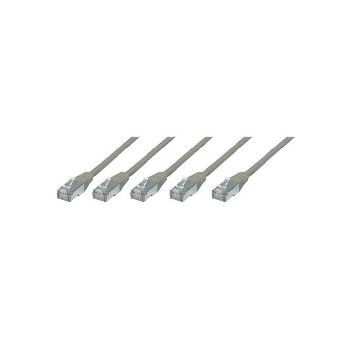TP-Patchkabel Cat.6 S/FTP PIMF grau 1,0m (5er Pack)