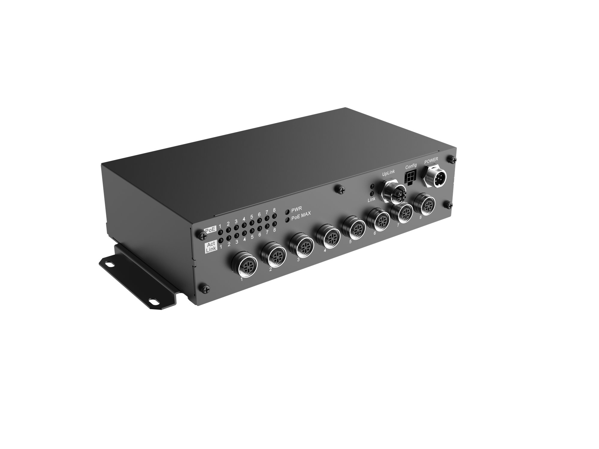 Hikvision AE-MS8400 M12-Ethernet-Switch — 8-Port PoE für Fahrzeuge
