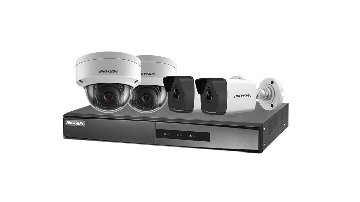 DS-J142I(STD)/NK42E3H-1T(WD)(C) — Hikvision 4-Kanal PoE-Überwachungsset mit 4x 2MP Kameras