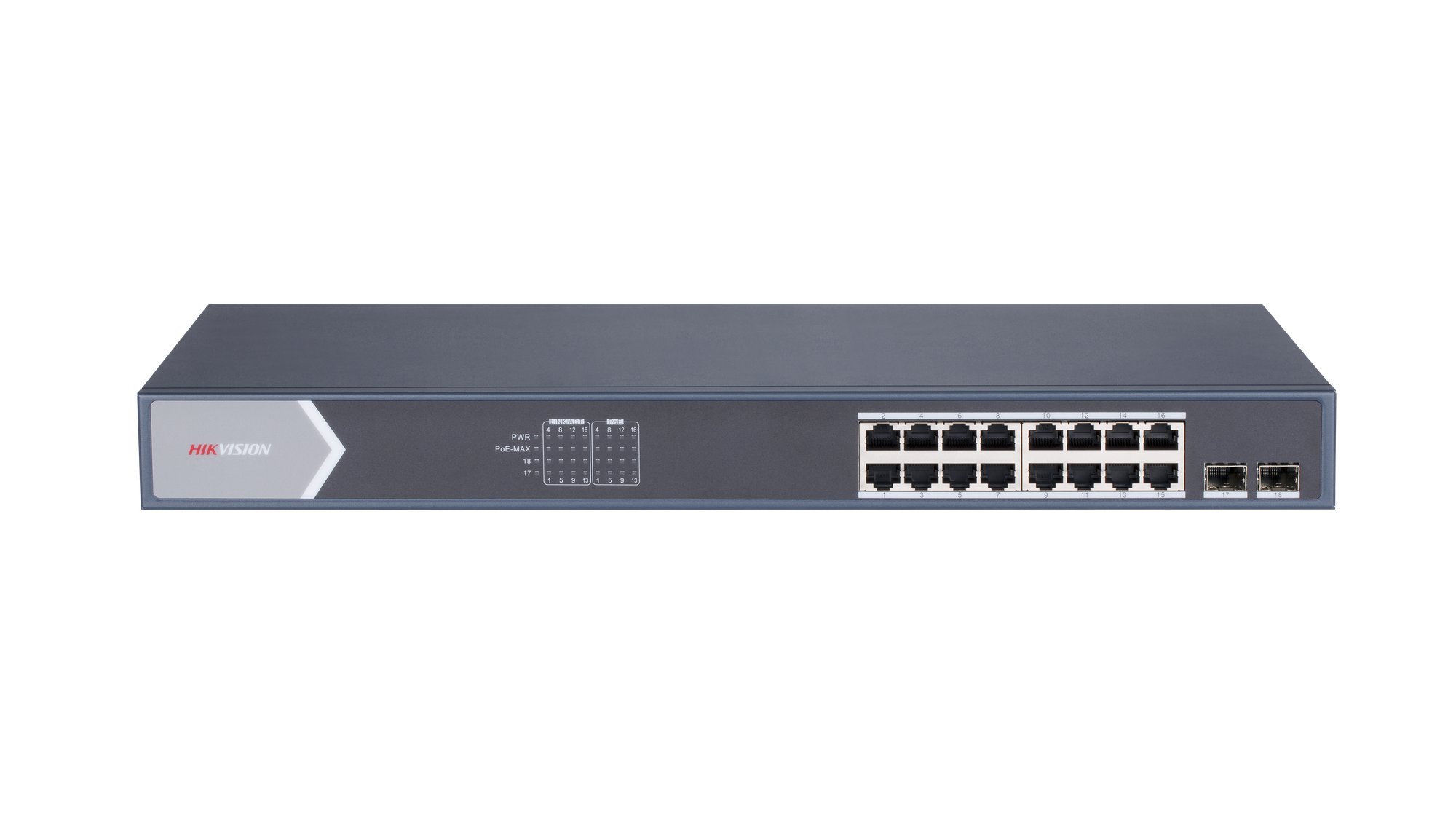 DS-3E1518P-SI(O-STD) — 16-Port Gigabit Smart PoE Switch mit Glasfaser-Uplink