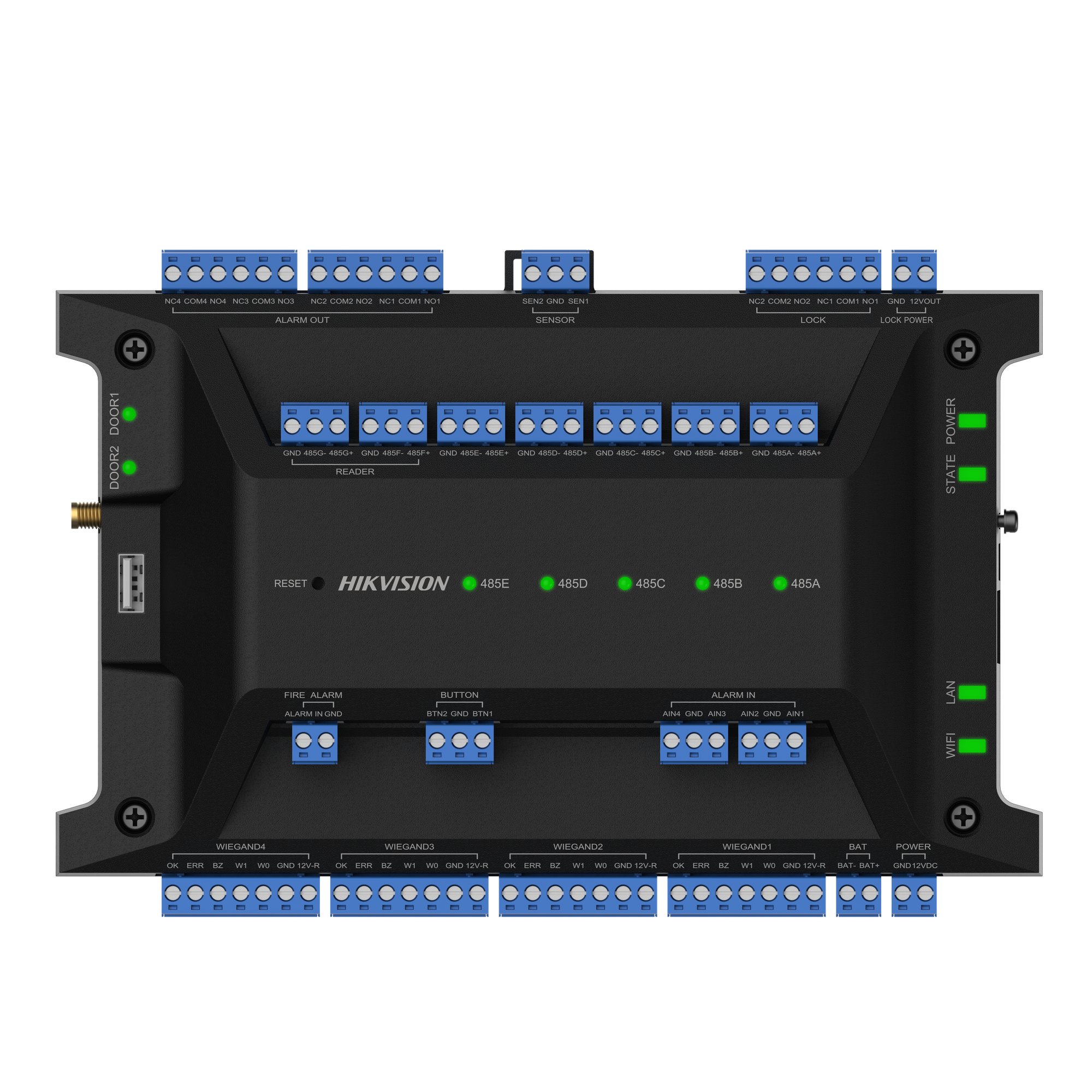 Hikvision DS-K2702WX-E1(P)(O-STD) — Netzwerk-Zugangskontroller für 2 Türen