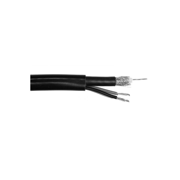HD300m RG59 +2x 0,88 LSZH/ 300m RG-59 Koaxkabel LSZH, Stromadern LSZH, Aussenmantel LSZH halogenfrei, 2x0,88 CCA Stromadern, 0,81 Kupferleiter