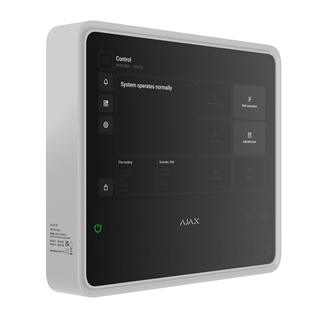 Ajax EN54 Fire Hub Jeweller white