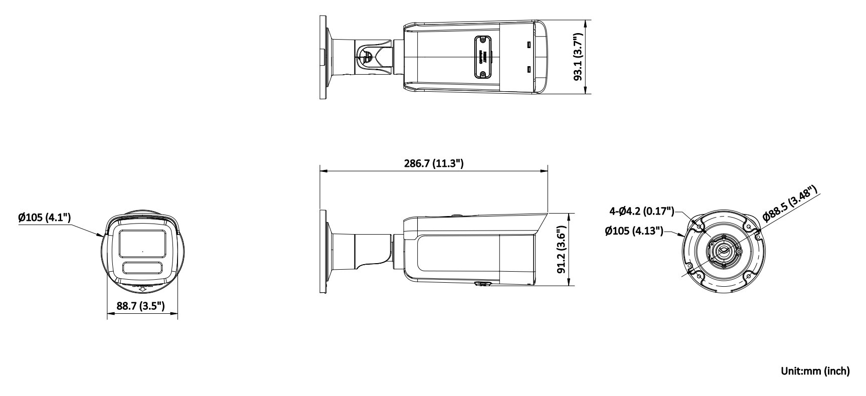 Hikvision DS-2CD2T46G2H-4I(2.8mm)(eF)(O-STD) — 4-MP-Bullet-Netzwerkkamera mit DarkFighter und KI-Detektion
