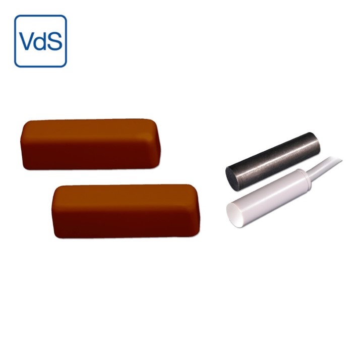 VdS Einbau-/Aufbaumagnetkontakt, braun, VDS-Nr. G 199 538